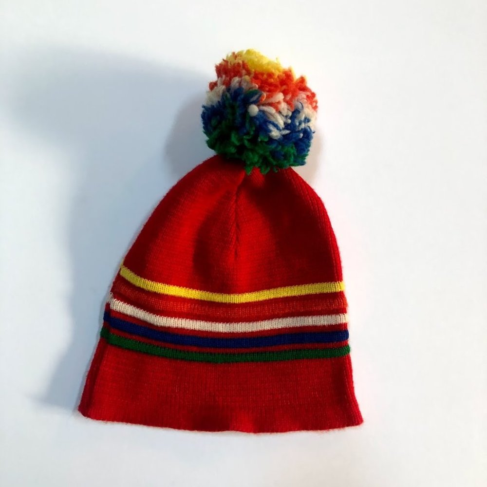 VINTAGE Wigwam 100% Wool Beanie with Pom